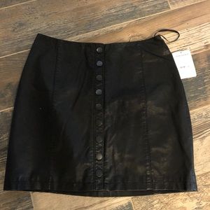 Free People Leather Skirt